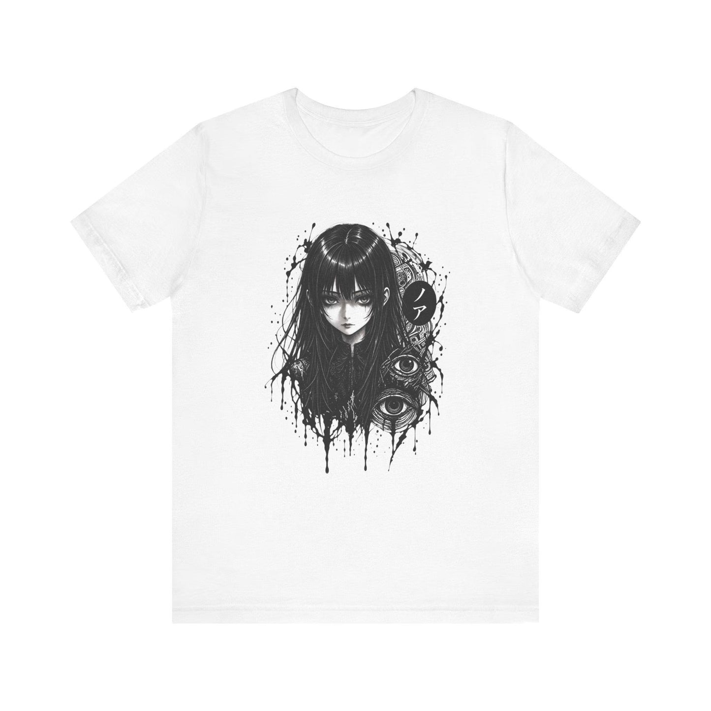 Liorra Women's Dark Anime Girl Graphic T-Shirt - Gothic-Inspired Relaxed Fit Cotton Tee
