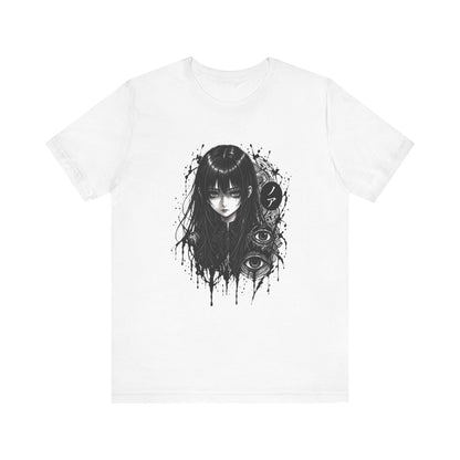 Liorra Women's Dark Anime Girl Graphic T-Shirt - Gothic-Inspired Relaxed Fit Cotton Tee
