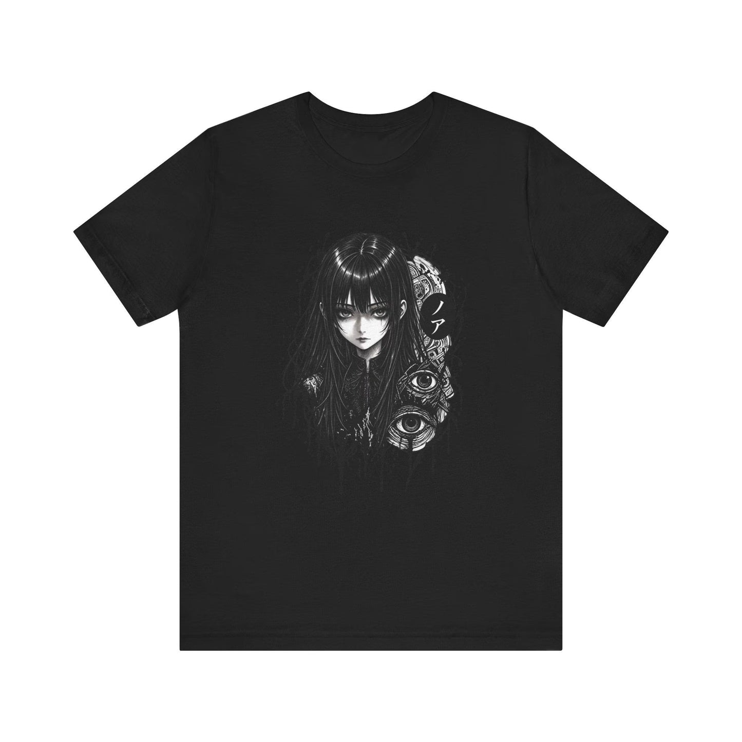 Liorra Women's Dark Anime Girl Graphic T-Shirt - Gothic-Inspired Relaxed Fit Cotton Tee