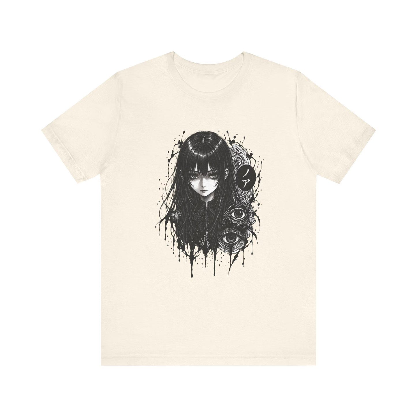 Liorra Women's Dark Anime Girl Graphic T-Shirt - Gothic-Inspired Relaxed Fit Cotton Tee