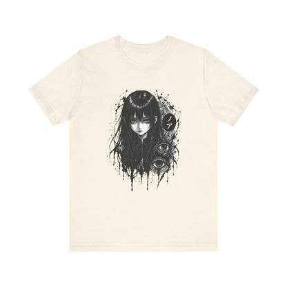 Liorra Women's Dark Anime Girl Graphic T-Shirt - Gothic-Inspired Relaxed Fit Cotton Tee