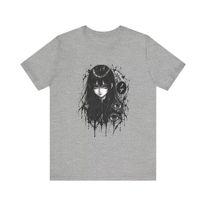 Liorra Women's Dark Anime Girl Graphic T-Shirt - Gothic-Inspired Relaxed Fit Cotton Tee